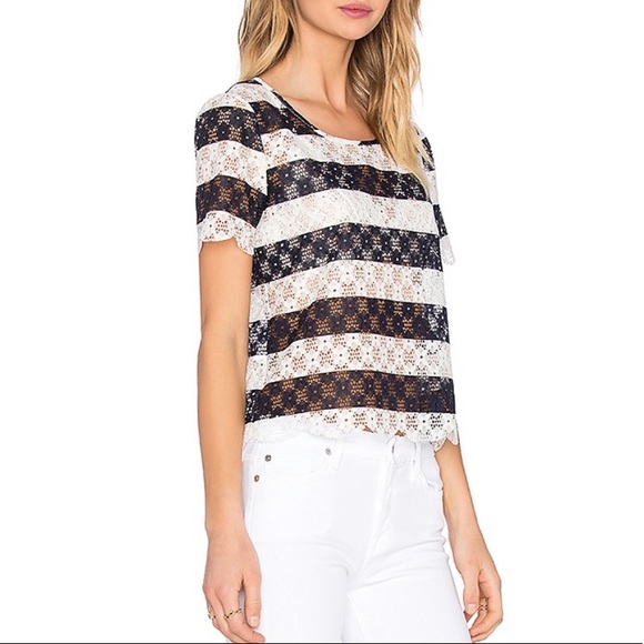 BCBG - Crochet embroidered stripes top - Picture 3 of 8